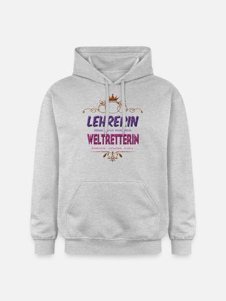 Lehrerin Weltretterin - Gildan Unisex Softstyle® Midweight Hoodie - Hellgrau meliert