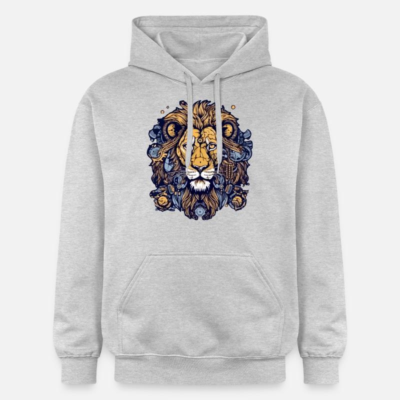 Kitu le lion - Sweat à capuche Softstyle® Gildan Unisexe - gris clair chiné