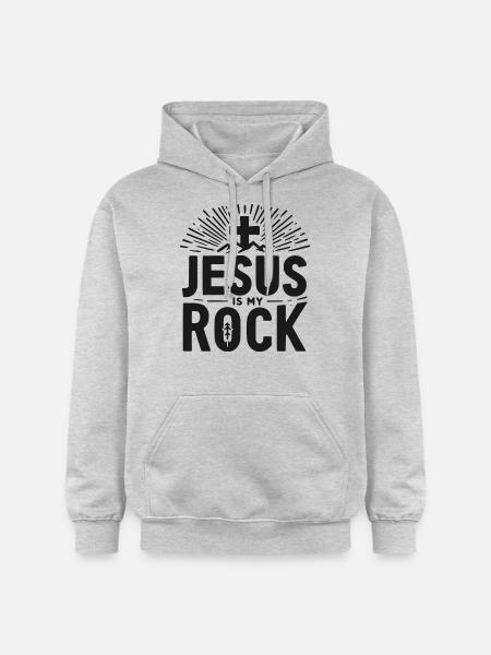 Jesus is My Rock - Gildan Unisex Softstyle® Midweight Hoodie - light heather grey
