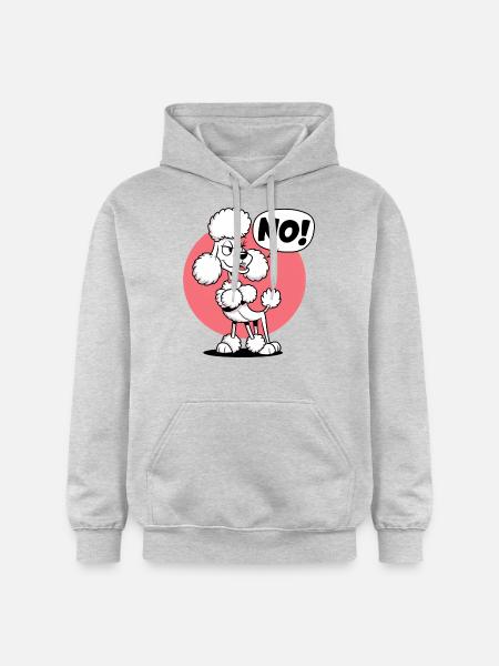 Poodle saying "No! - Gildan Unisex Softstyle® Midweight Hoodie - light heather grey