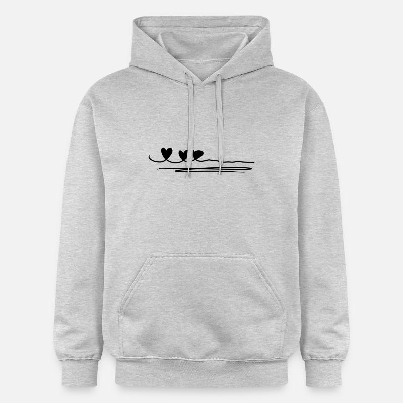 Ligne Trois Coeurs - Sweat à capuche Softstyle® Gildan Unisexe - gris clair chiné