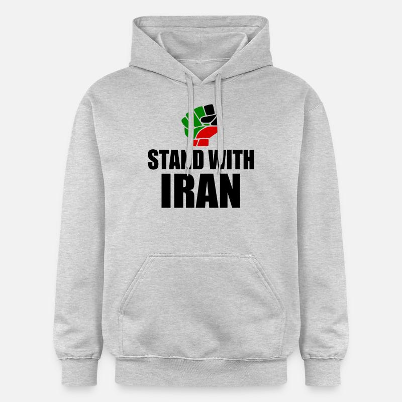 Stand with iran - Sweat à capuche Softstyle® Gildan Unisexe - gris clair chiné