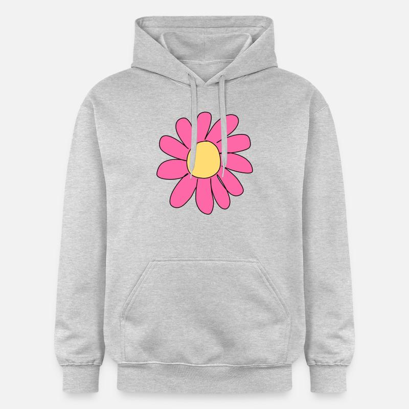 Icône rose fleur - Sweat à capuche Softstyle® Gildan Unisexe - gris clair chiné