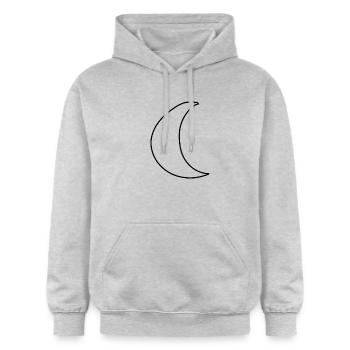 mond symbol Form - Gildan Unisex Softstyle® Midweight Hoodie - Hellgrau meliert - Vorne - Liana (172cm) & Jaron (178cm)