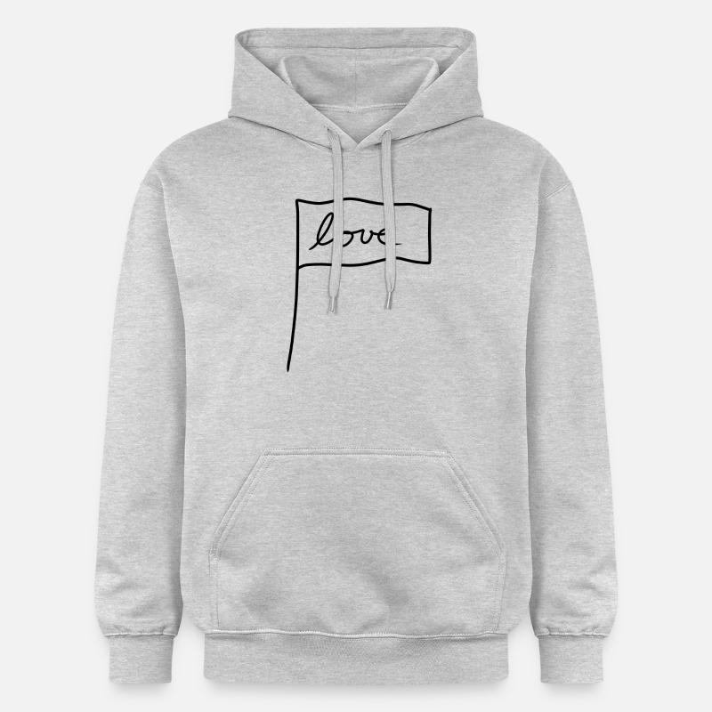 Drapeau Symbole Forme Amour - Sweat à capuche Softstyle® Gildan Unisexe - gris clair chiné