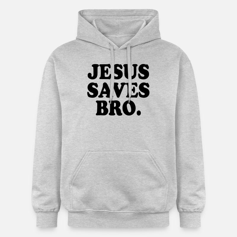 Jesus saves bro - Sweat à capuche Softstyle® Gildan Unisexe - gris clair chiné