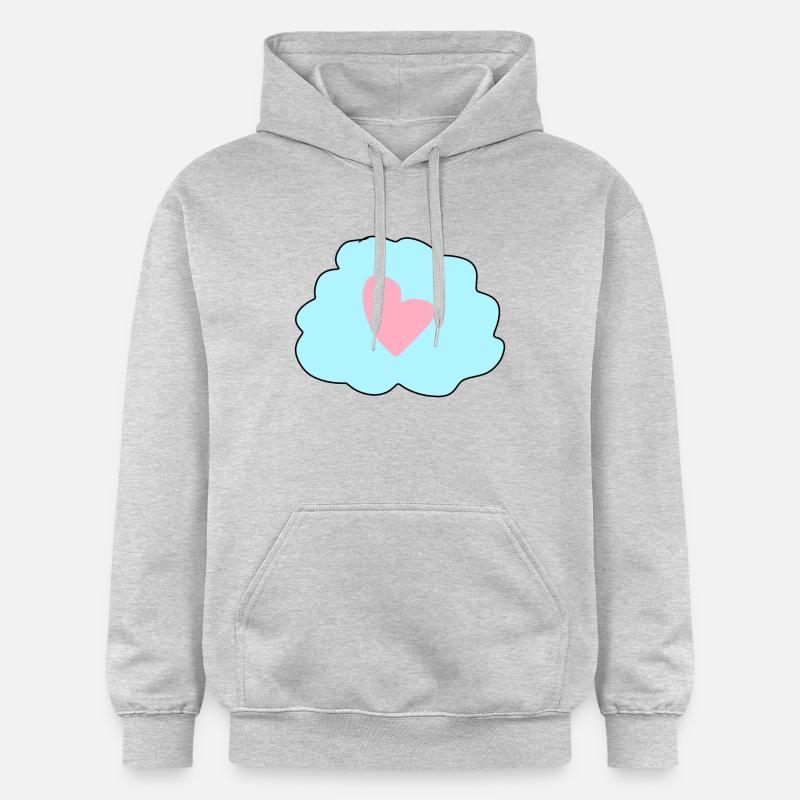 Nuage Bleu Symbole Coeur Amour - Sweat à capuche Softstyle® Gildan Unisexe - gris clair chiné
