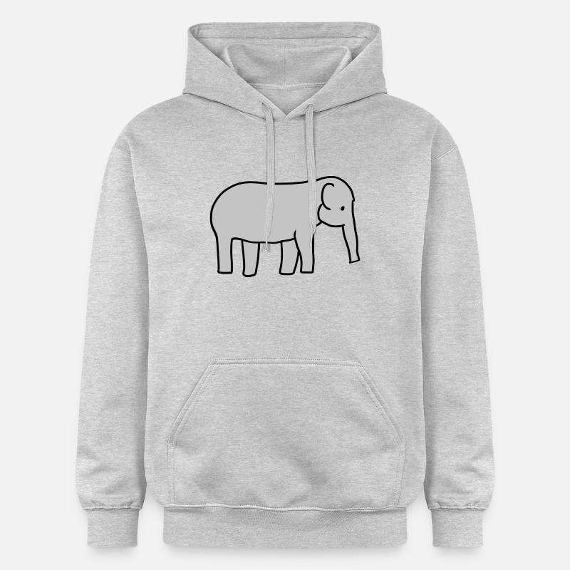 Icône d’animal éléphant gris - Sweat à capuche Softstyle® Gildan Unisexe - gris clair chiné