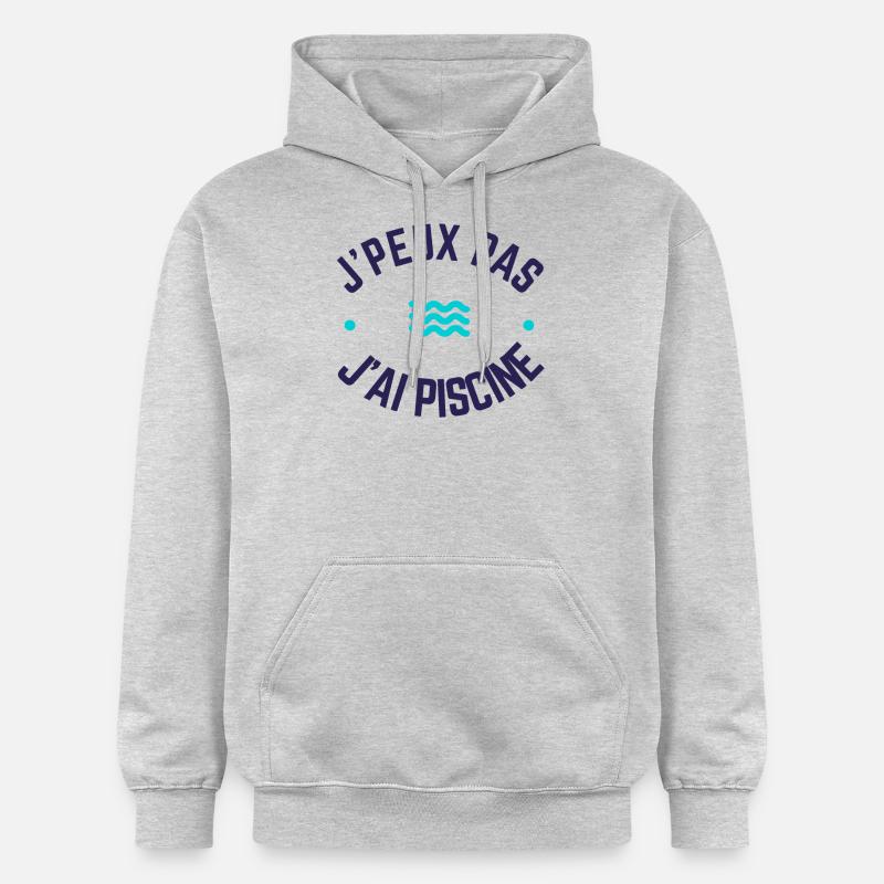 J'peux pas j'ai piscine - Sweat à capuche Softstyle® Gildan Unisexe - gris clair chiné