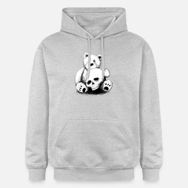 Bear With Skull - Sweat à capuche Softstyle® Gildan Unisexe - gris clair chiné