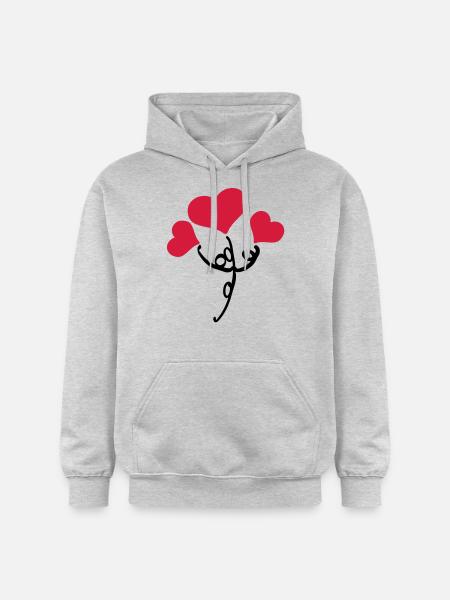 Red hearts flower - Gildan Unisex Softstyle® Midweight Hoodie - light heather grey