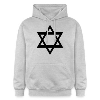 star_of_david - Gildan Unisex Softstyle® Midweight Hoodie - Hellgrau meliert - Vorne - Liana (172cm) & Jaron (178cm)