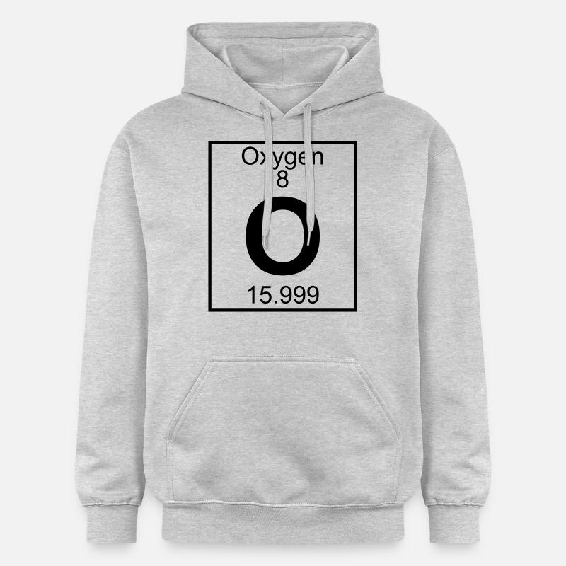 Periodic table element 8 - O (oxygen) - BIG - Gildan Unisex Softstyle® Midweight Hoodie - Hellgrau meliert