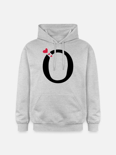 Großbuchstabe O mit Herzen - Gildan Unisex Softstyle® Midweight Hoodie - Hellgrau meliert