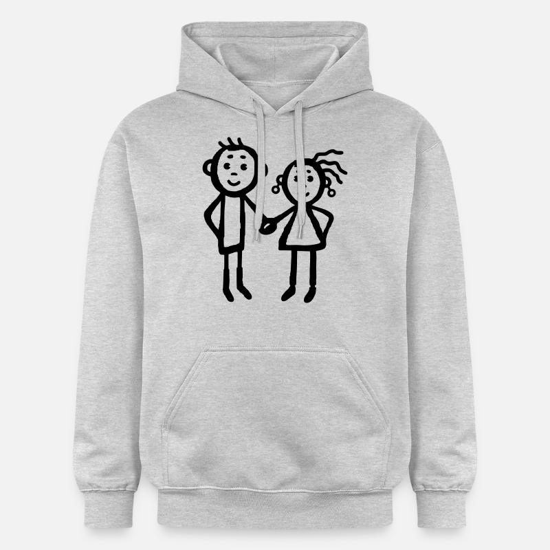 Pair - frères et sœurs - Sweat à capuche Softstyle® Gildan Unisexe - gris clair chiné