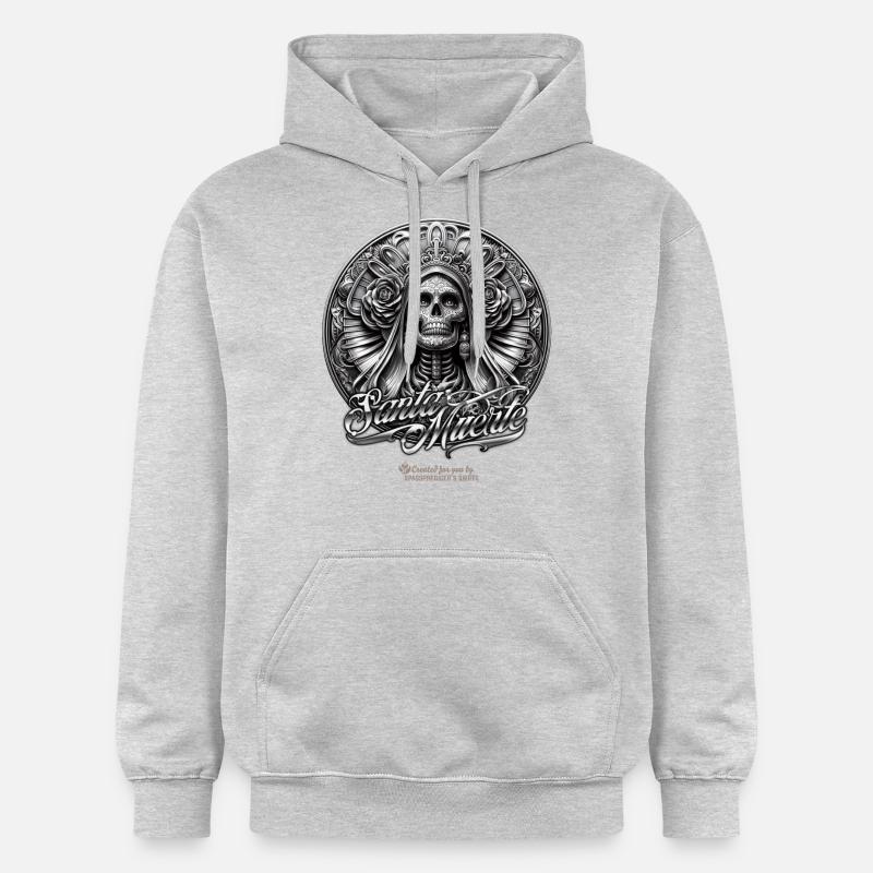 Conception de t-shirt Santa Muerte - Sweat à capuche Softstyle® Gildan Unisexe - gris clair chiné