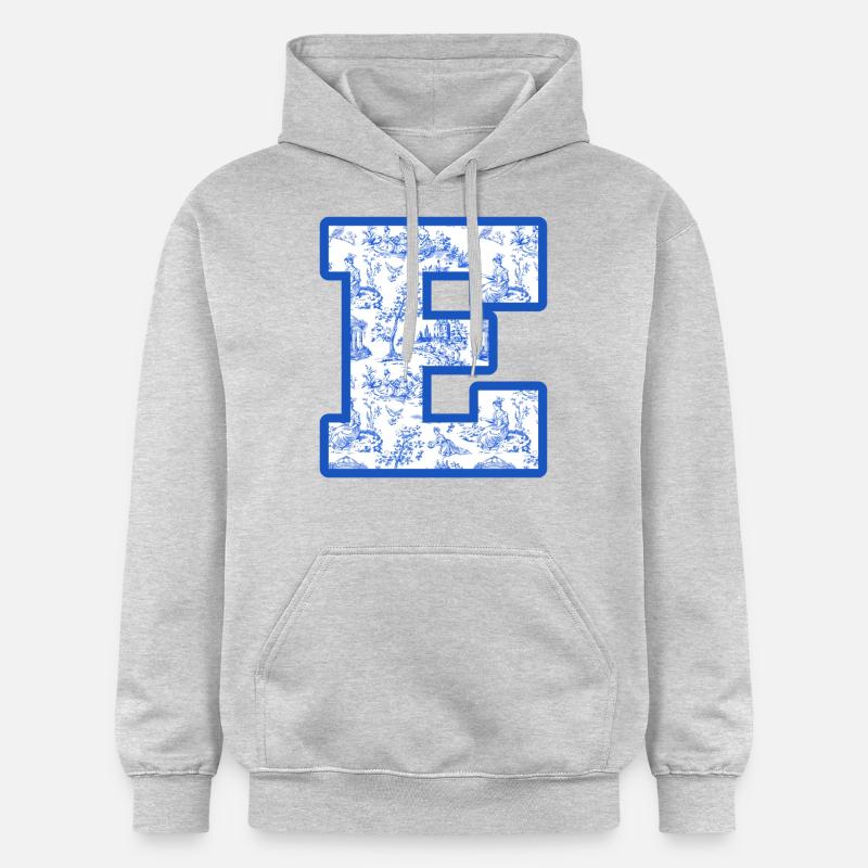 Lettre e chinoiserie bleu - Sweat à capuche Softstyle® Gildan Unisexe - gris clair chiné