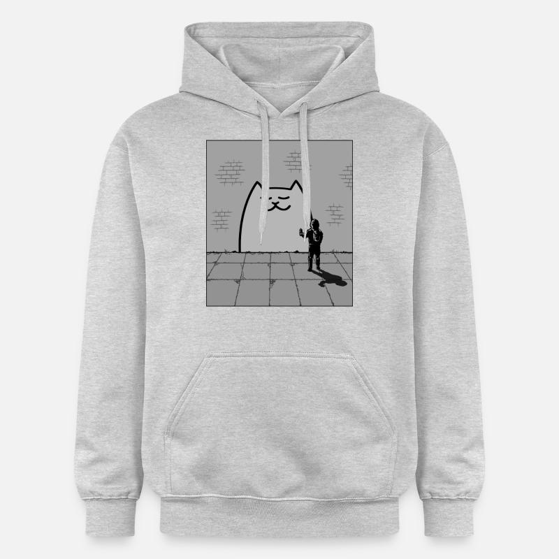 Schläfrige Katze - Gildan Unisex Softstyle® Midweight Hoodie - Hellgrau meliert