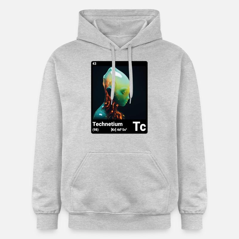 AI am Technétium (bk) - Sweat à capuche Softstyle® Gildan Unisexe - gris clair chiné