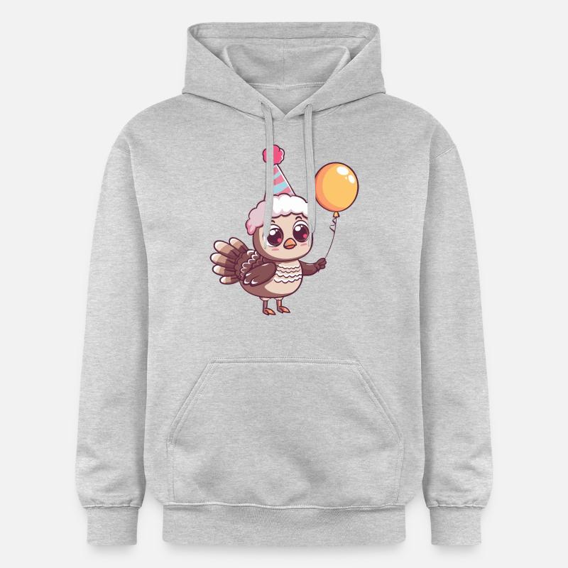 Dinde Anniversaire Bébé - Sweat à capuche Softstyle® Gildan Unisexe - gris clair chiné