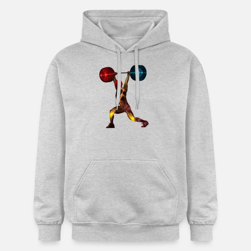 haltérophile spacy - Sweat à capuche Softstyle® Gildan Unisexe - gris clair chiné