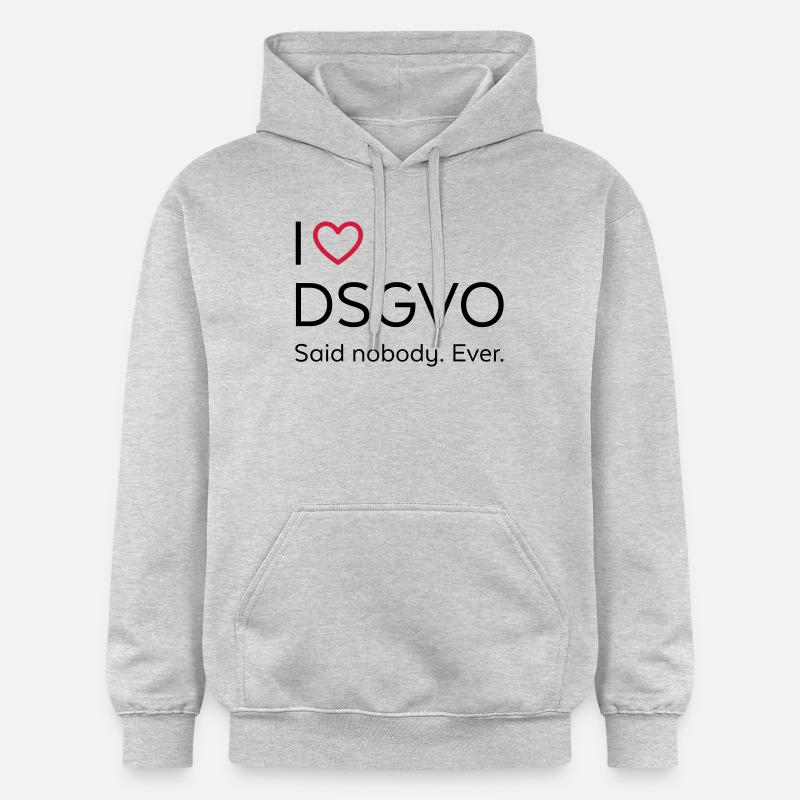 J'aime DSGVO (noir) - Sweat à capuche Softstyle® Gildan Unisexe - gris clair chiné