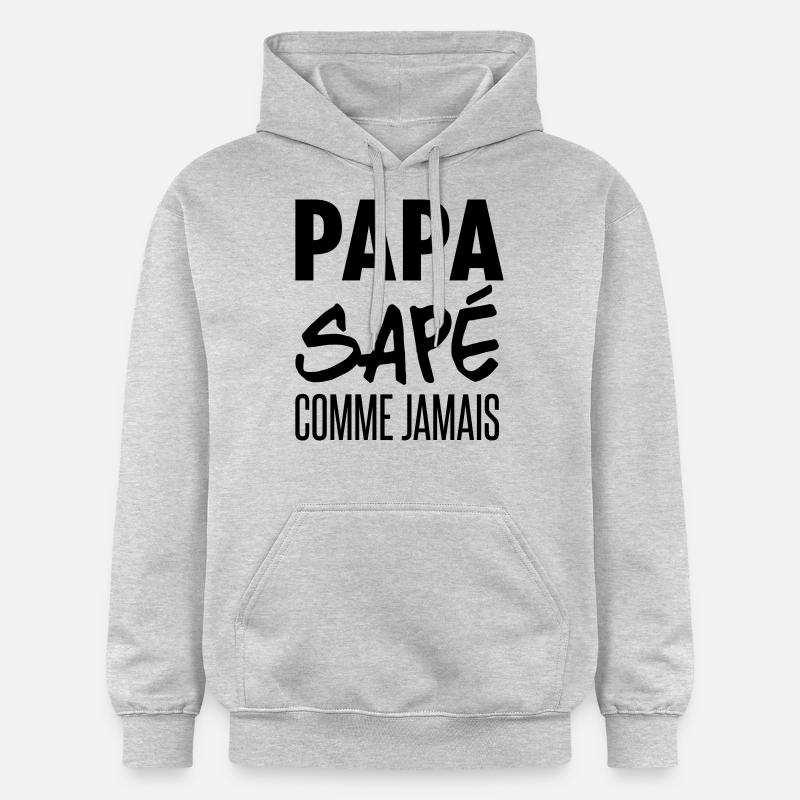 papa sapé comme jamais - Sweat à capuche Softstyle® Gildan Unisexe - gris clair chiné