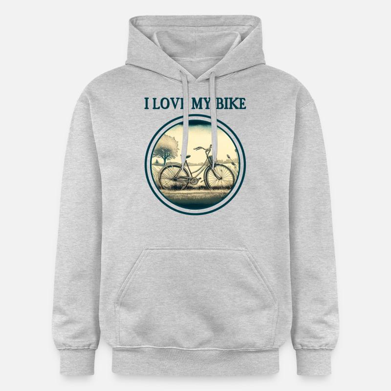 J’aime mon vélo - Sweat à capuche Softstyle® Gildan Unisexe - gris clair chiné