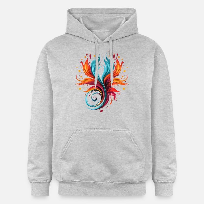 Tourbillons de couleurs - Sweat à capuche Softstyle® Gildan Unisexe - gris clair chiné