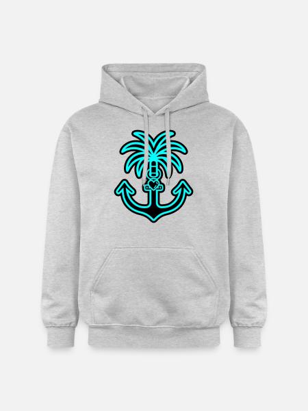 Palme Anker Herz Liebe - Gildan Unisex Softstyle® Midweight Hoodie - Hellgrau meliert