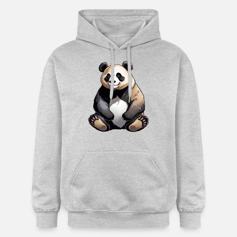 Panda - Conception d’animaux mignons - Sweat à capuche Softstyle® Gildan Unisexe - gris clair chiné