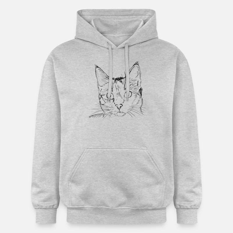 dessin de chat - Sweat à capuche Softstyle® Gildan Unisexe - gris clair chiné