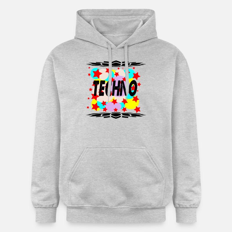 techno - Sweat à capuche Softstyle® Gildan Unisexe - gris clair chiné