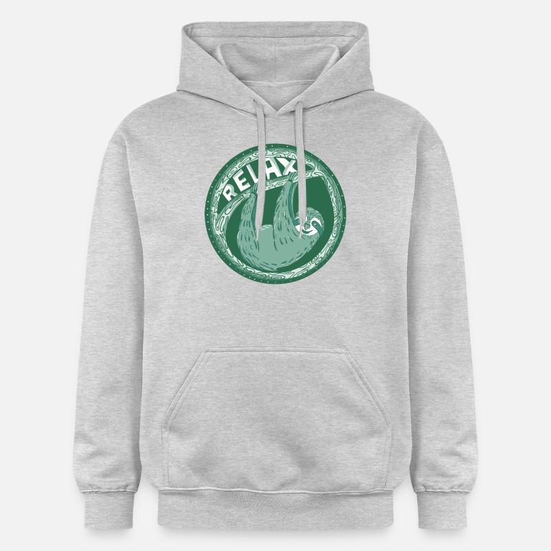 Relax - Vert Sloth - Sweat à capuche Softstyle® Gildan Unisexe - gris clair chiné