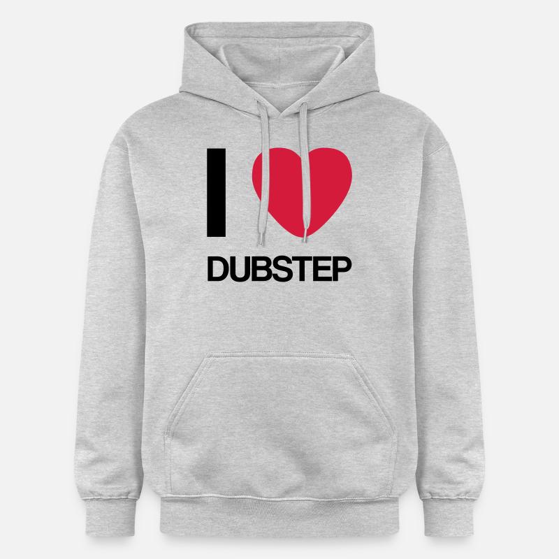 J'AIME idée cadeau Dubstep- - Sweat à capuche Softstyle® Gildan Unisexe - gris clair chiné