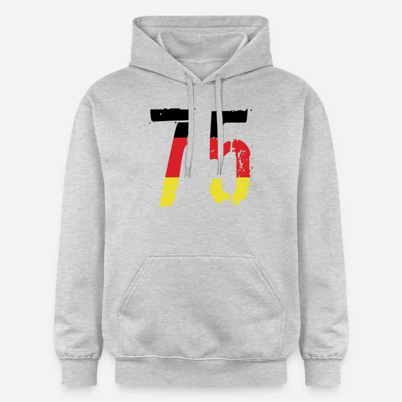 Maillot 75 Numéro Allemagne - Sweat à capuche Softstyle® Gildan Unisexe - gris clair chiné