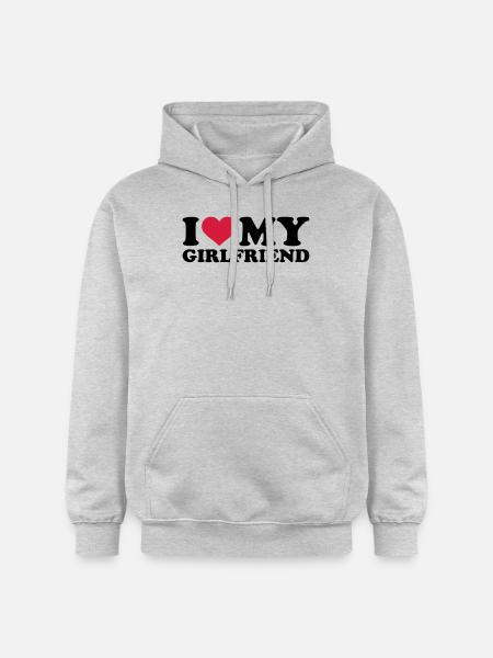 I love my girlfriend - Gildan Softstyle® Midweight unisex-hoodie - lysegrå meleret