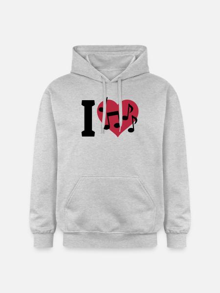 I love Music - Gildan Unisex Softstyle® Midweight Hoodie - light heather grey
