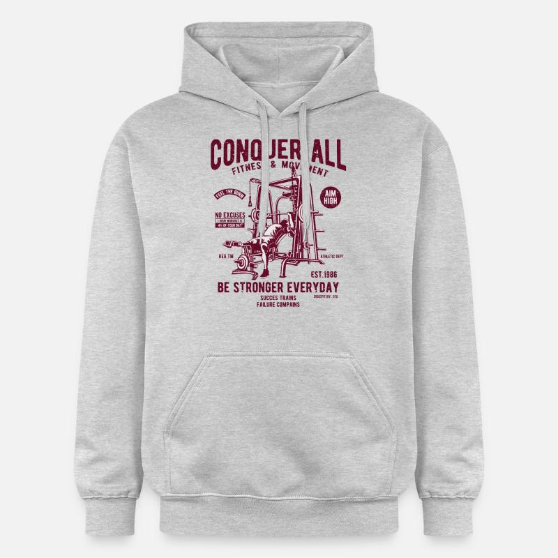 Conquer All - Sweat à capuche Softstyle® Gildan Unisexe - gris clair chiné
