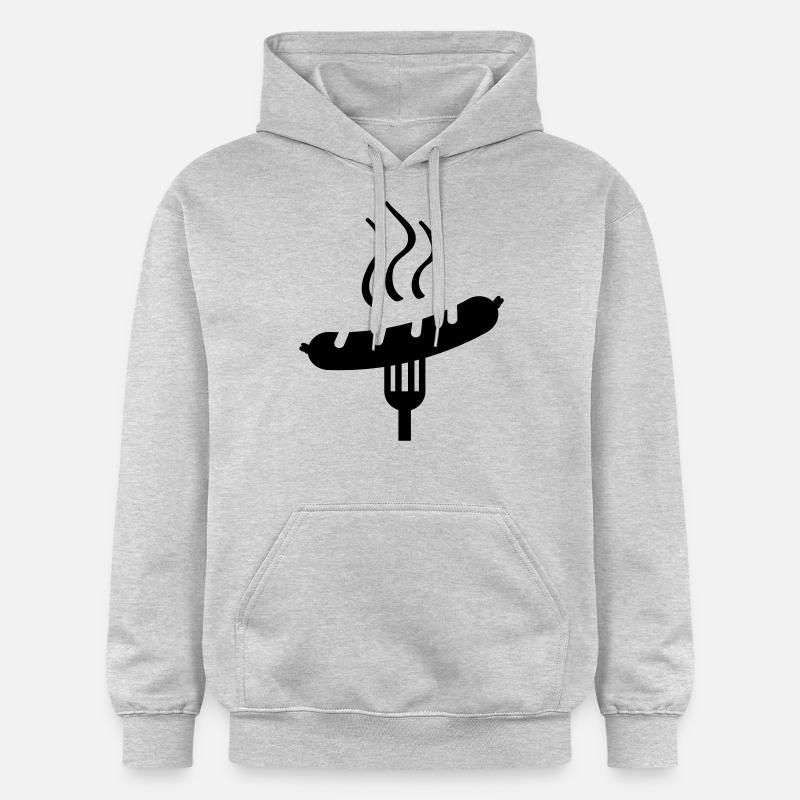 wurst_grill_ak1 - Sweat à capuche Softstyle® Gildan Unisexe - gris clair chiné
