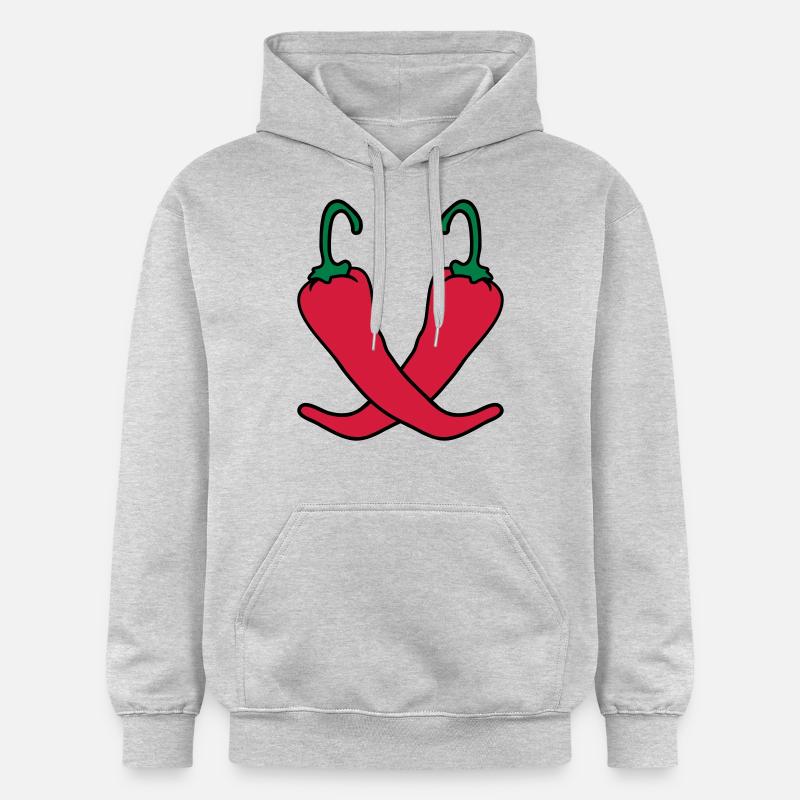 2 piments Chili chaud chaud - Sweat à capuche Softstyle® Gildan Unisexe - gris clair chiné
