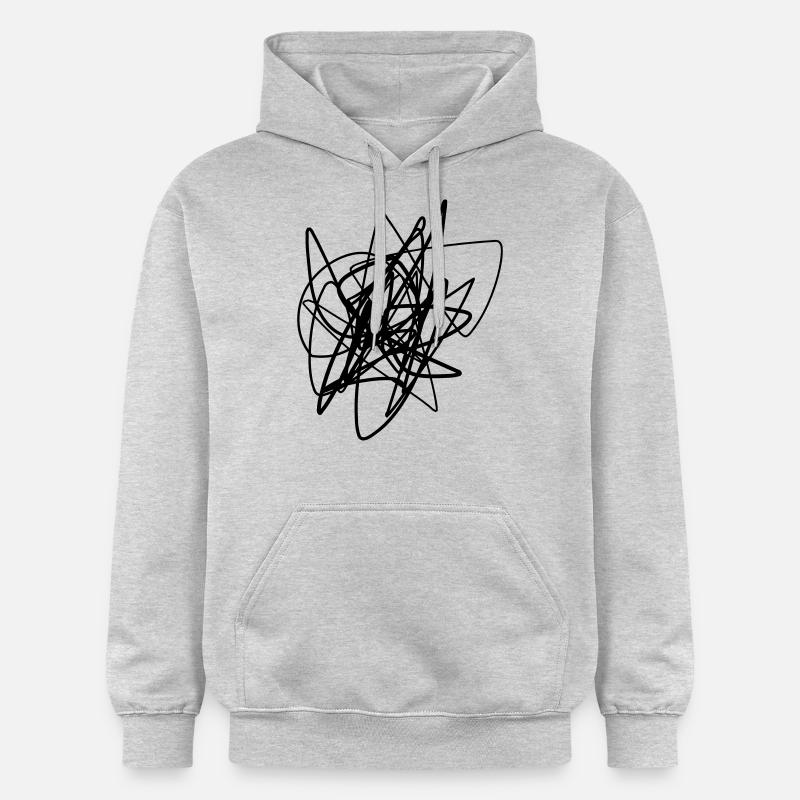 Scribbled chaotic strokes pattern - Gildan Unisex Softstyle® Midweight Hoodie - light heather grey