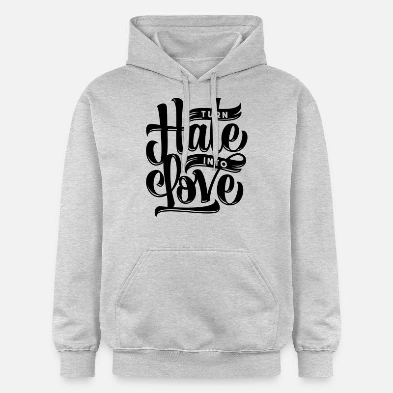 Turn Hate Into Love - Gildan Unisex Softstyle® Midweight Hoodie - Hellgrau meliert