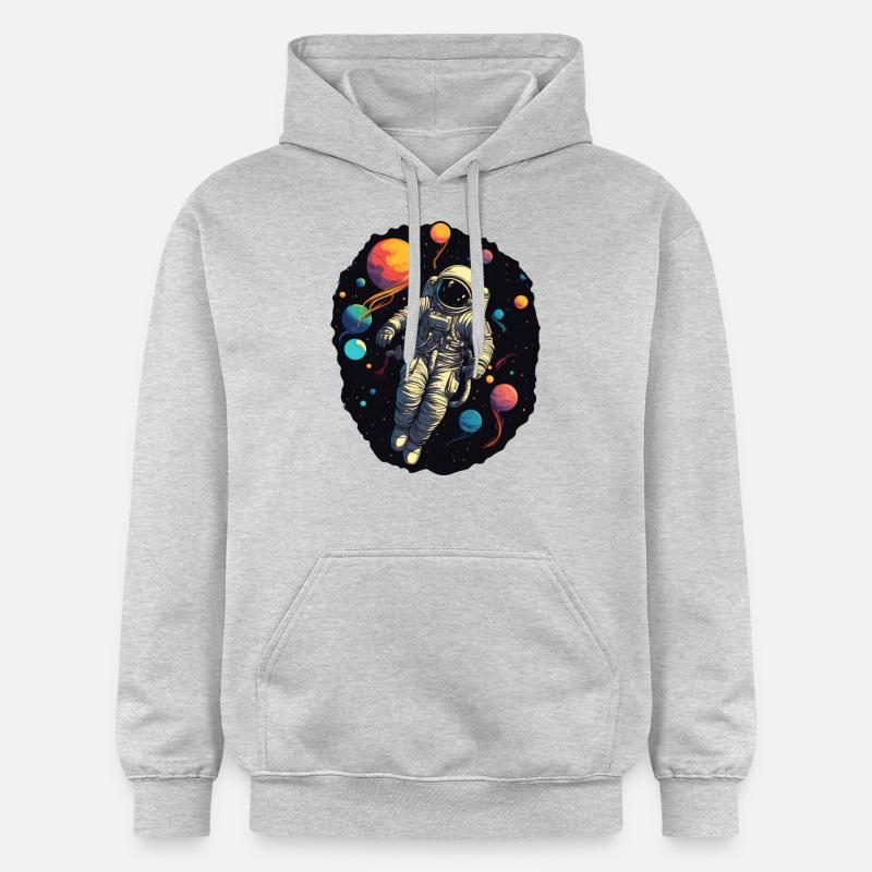 Astronaute dans l’espace - Sweat à capuche Softstyle® Gildan Unisexe - gris clair chiné