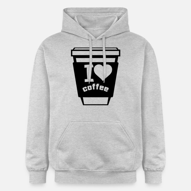 J’adore le café 1 - Sweat à capuche Softstyle® Gildan Unisexe - gris clair chiné