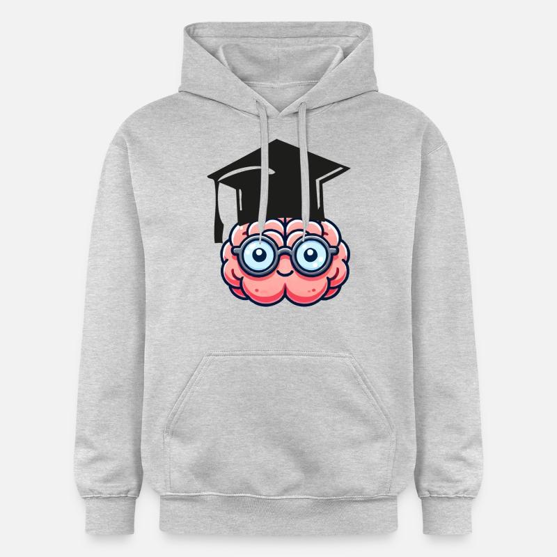 gehirn comic nerd student - Gildan Unisex Softstyle® Midweight Hoodie - Hellgrau meliert