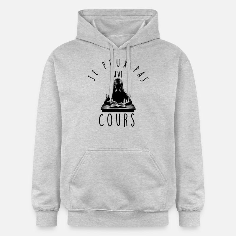 Je peux pas, j'ai cours. - Sweat à capuche Softstyle® Gildan Unisexe - gris clair chiné