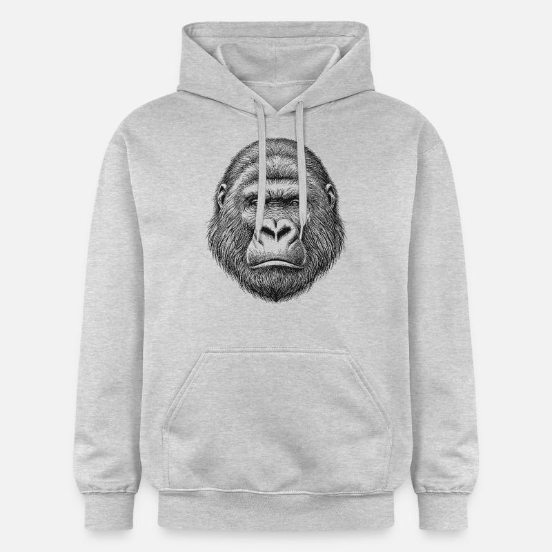 Gorille - Sweat à capuche Softstyle® Gildan Unisexe - gris clair chiné