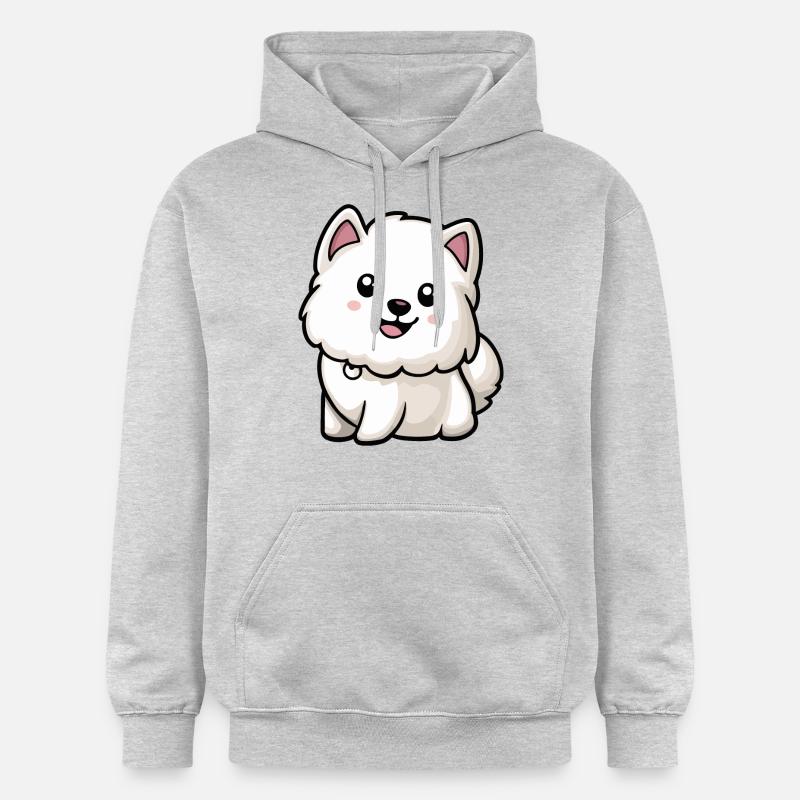 Samoyède chien bande dessinée bébé - Sweat à capuche Softstyle® Gildan Unisexe - gris clair chiné