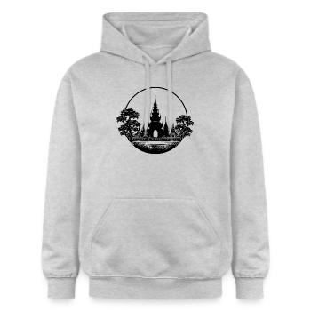 Thaïlande Exotic Dream Temple - Sweat à capuche Softstyle® Gildan Unisexe - gris clair chiné - Devant - Liana (172cm) & Jaron (178cm)